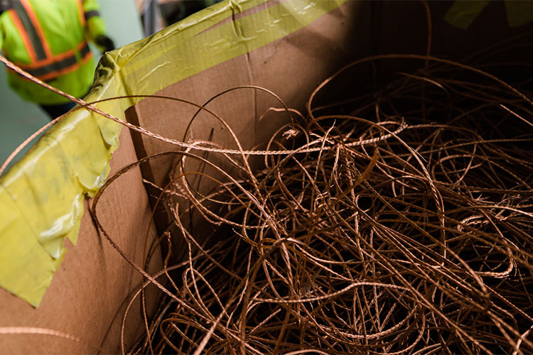 Copper wire ready for recycling